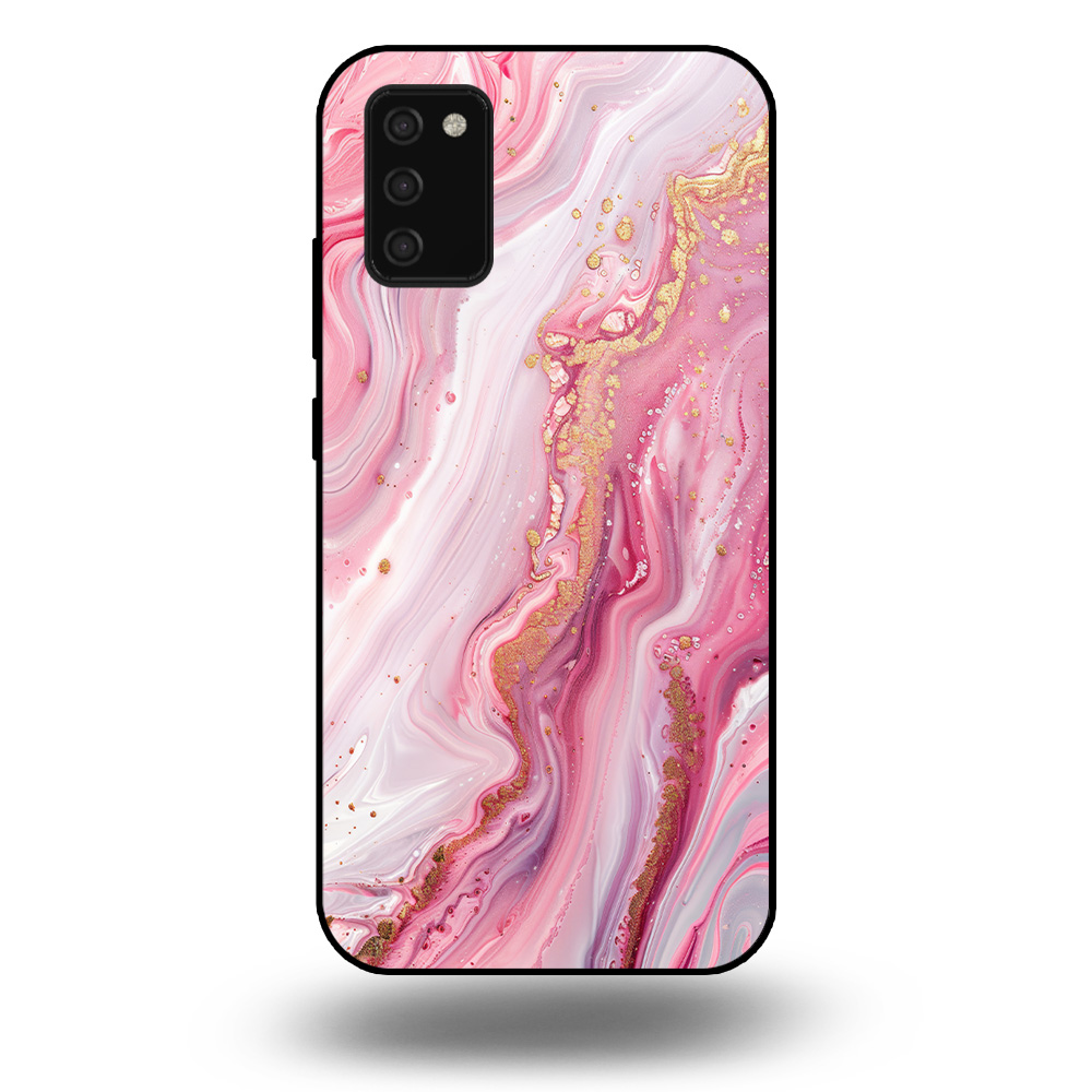 Marmer hoesje roze Samsung Galaxy A03s