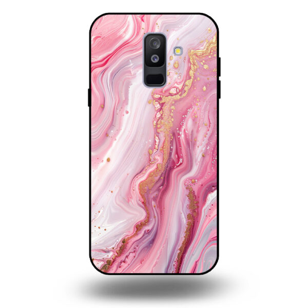 Marmer hoesje roze Samsung Galaxy A6+ 2018