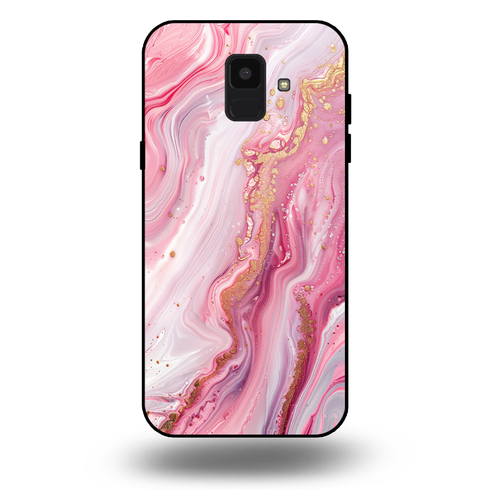 Marmer hoesje roze Samsung Galaxy A6 2018 - kopie