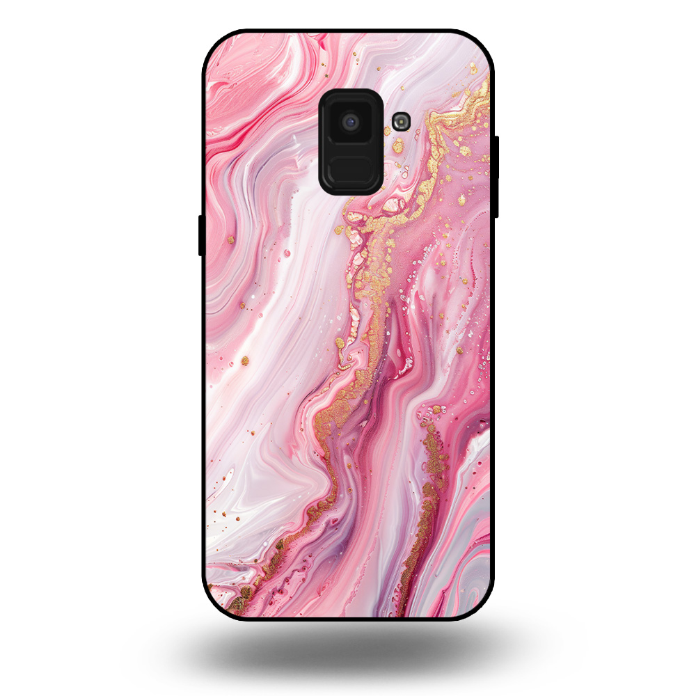 Marmer hoesje roze Samsung Galaxy A8 2018