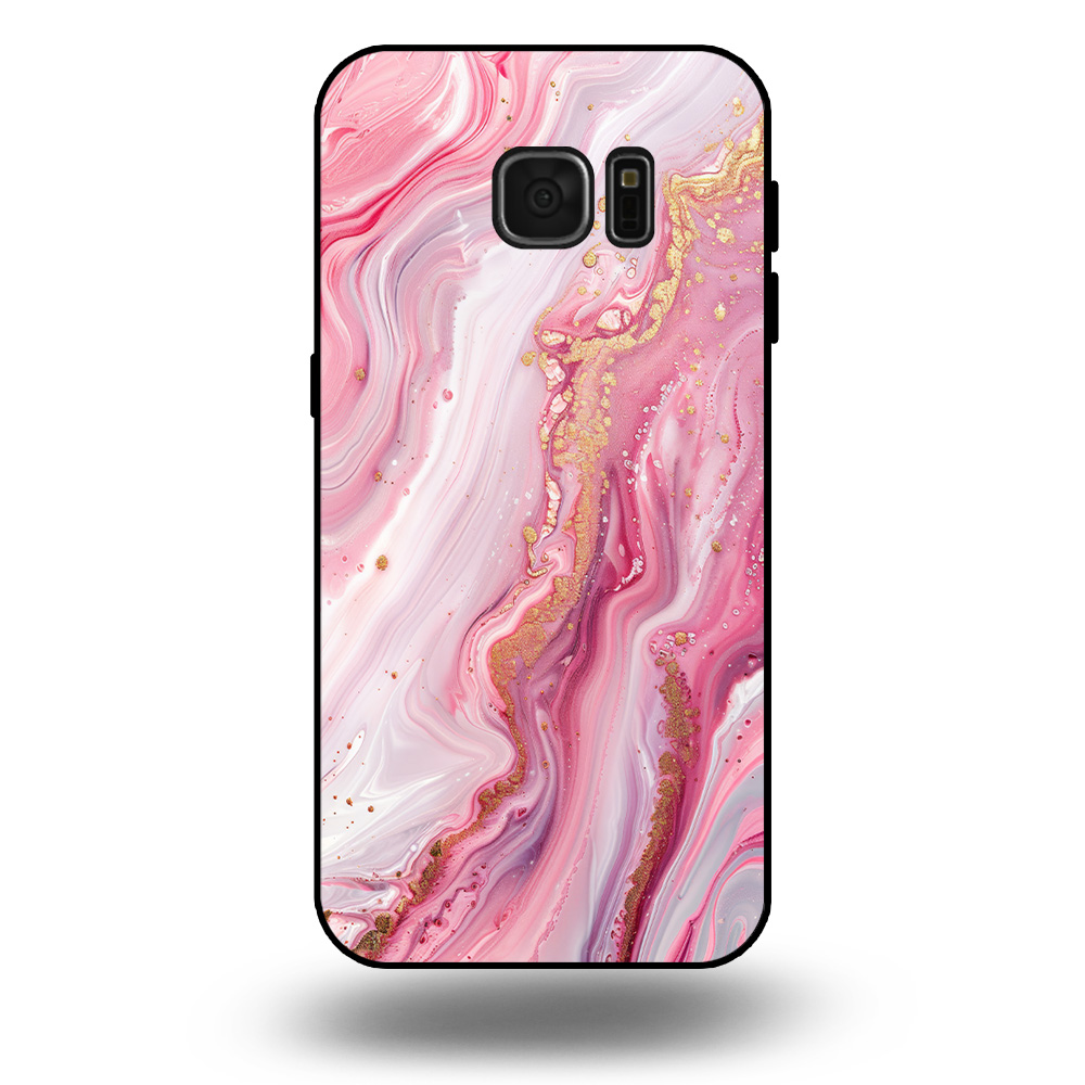 Marmer hoesje roze Samsung Galaxy S7 edge