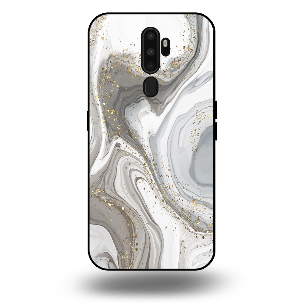 Marmer hoesje zilver OPPO A5 2020