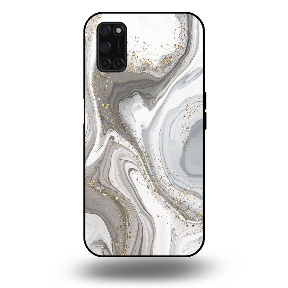 Marmer hoesje zilver OPPO A52