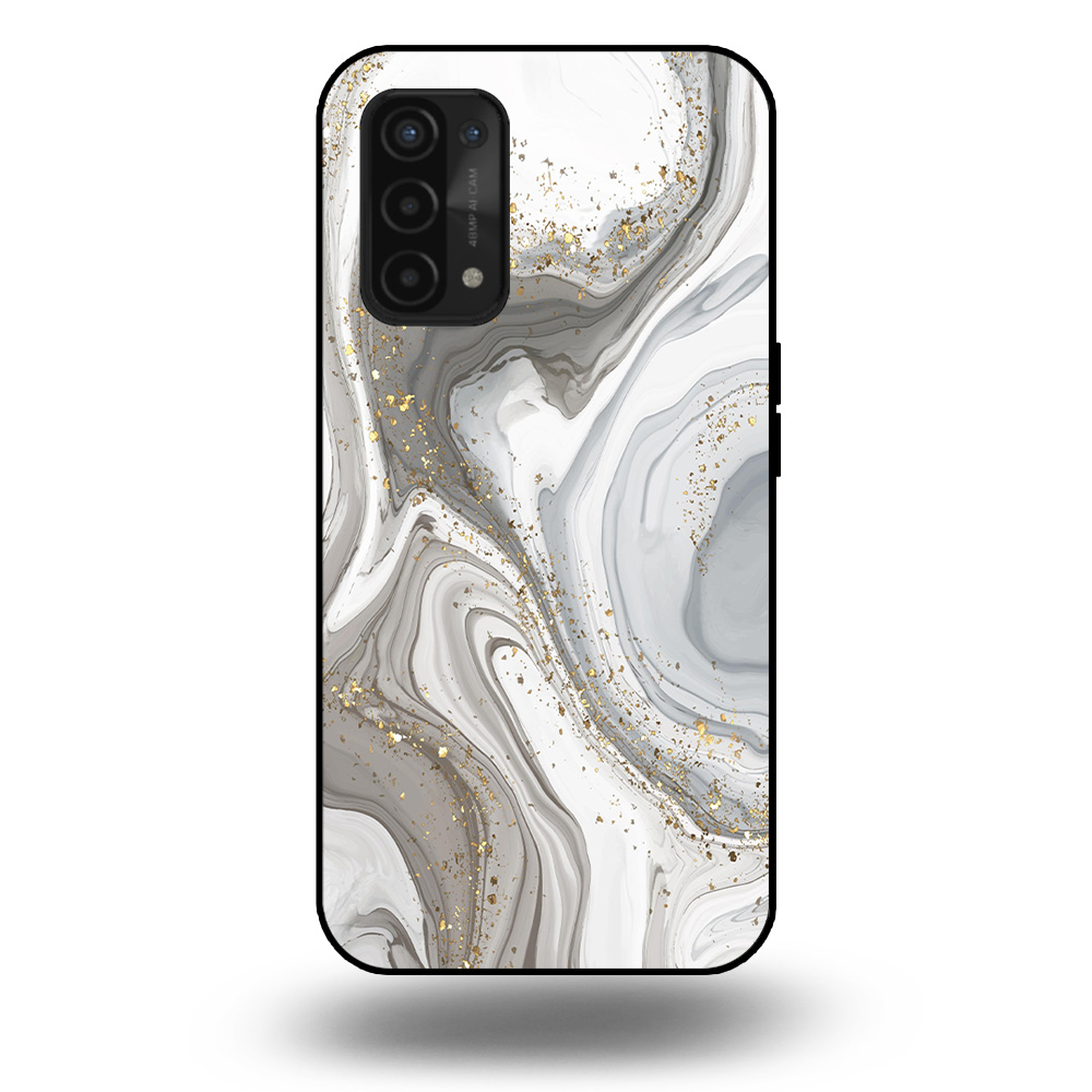 Marmer hoesje zilver OPPO A54 5G