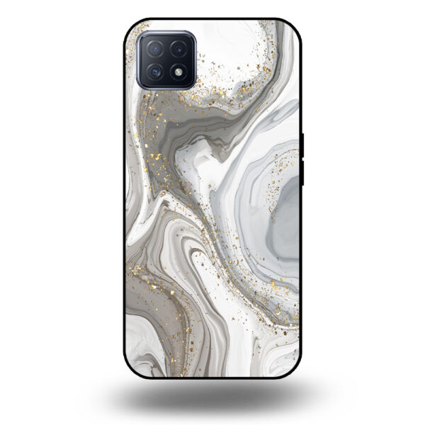 Marmer hoesje zilver OPPO A72 5G