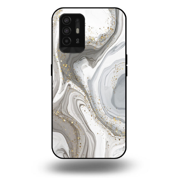 Marmer hoesje zilver OPPO A94 5G