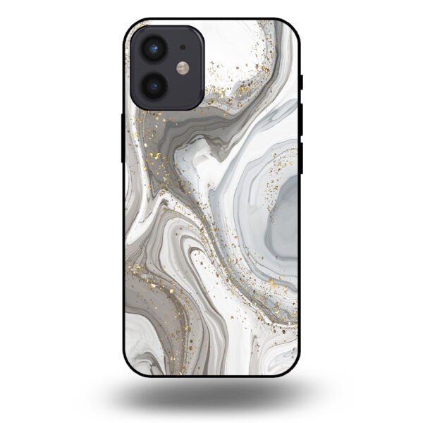 Marmer hoesje zilver iPhone 12 Mini