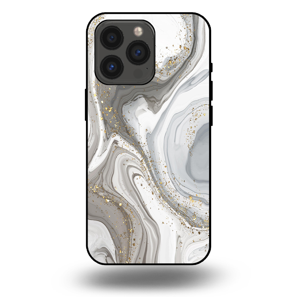 Marmer hoesje zilver iPhone 13 Pro