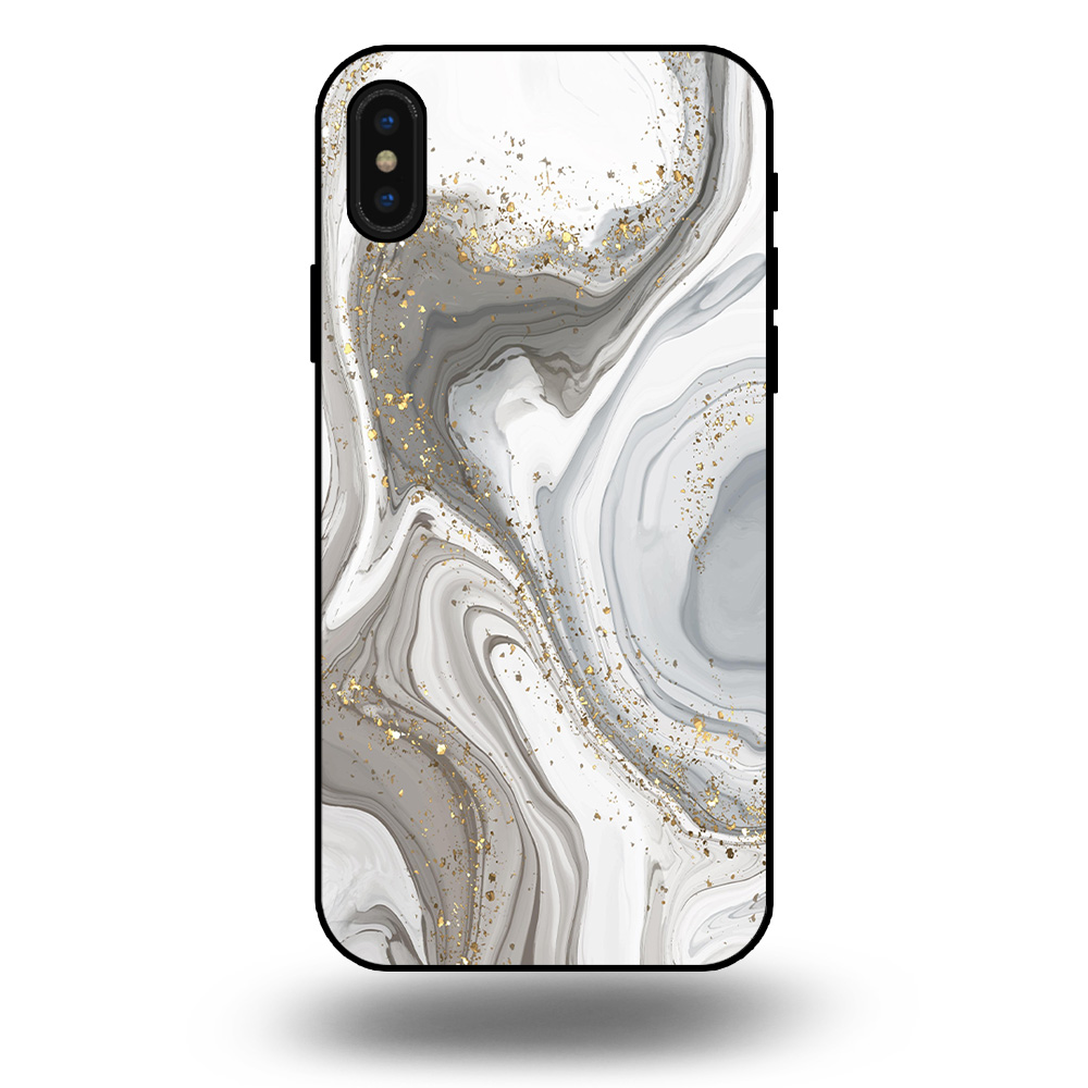 Marmer hoesje zilver iPhone Xs Max