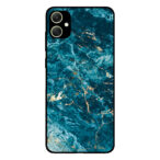 Samsung Galaxy A05 telefoonhoesje met blauw marmer opdruk