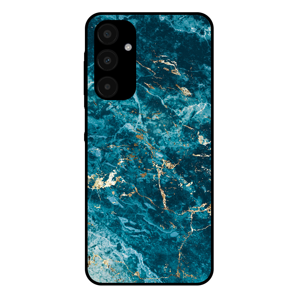 Samsung Galaxy A25 telefoonhoesje met blauw marmer opdruk