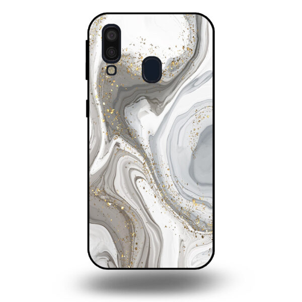 Samsung Galaxy A40 marmer hoesje zilver