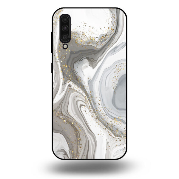 Samsung Galaxy A50 marmer hoesje zilver