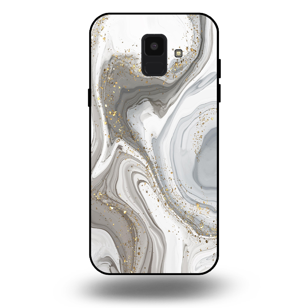 Samsung Galaxy A6 2018 marmer hoesje zilver