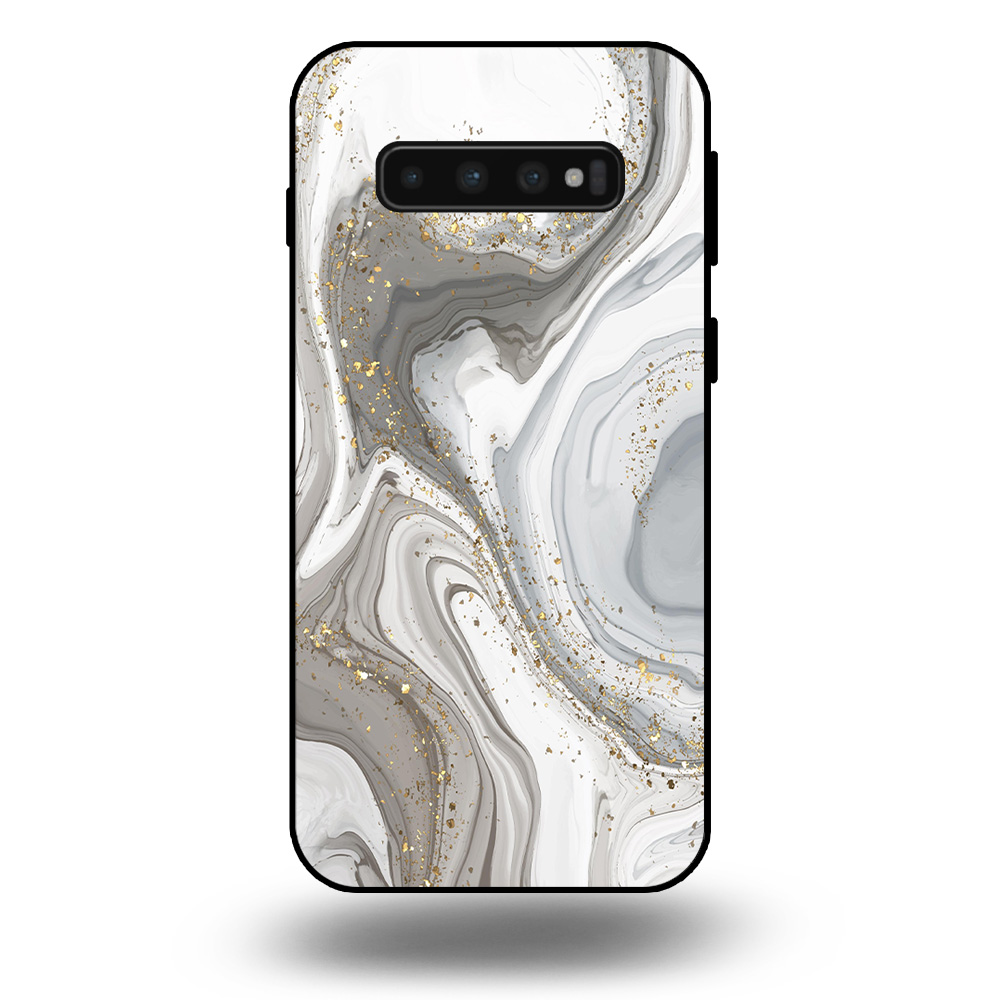 Samsung Galaxy S10+ marmer hoesje zilver