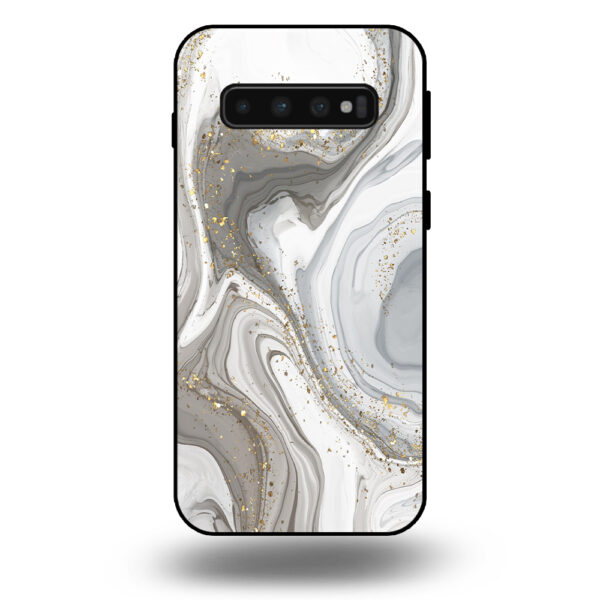 Samsung Galaxy S10 marmer hoesje zilver