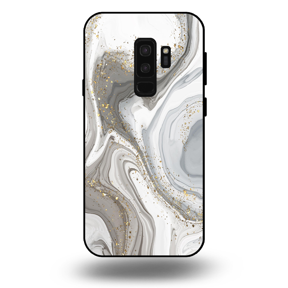 Samsung Galaxy S9+ marmer hoesje zilver