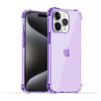 iPhone 15 Pro Max transparant paars hoesje met bumper stootrand