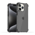 iPhone 15 Pro transparant zwart hoesje met bumper stootrand