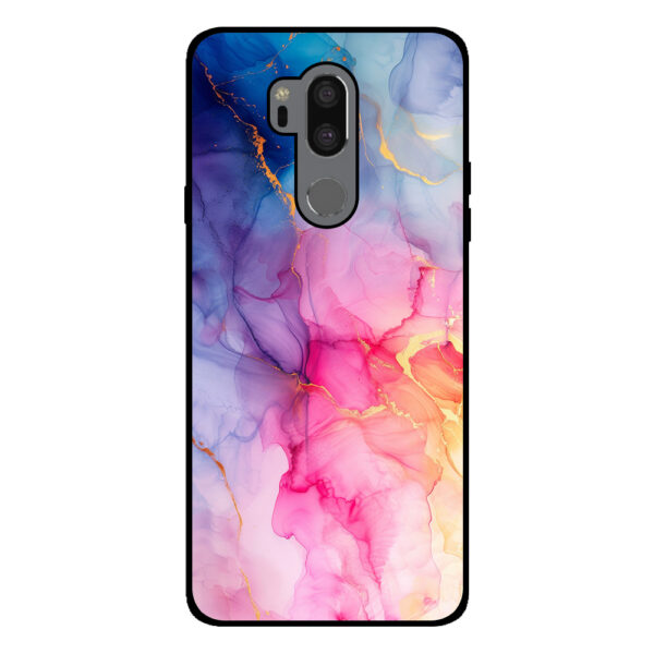 LG G7 ThinQ telefoonhoesje met regenboog marmer opdruk