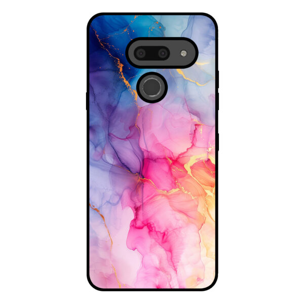 LG G8 ThinQ telefoonhoesje met regenboog marmer opdruk