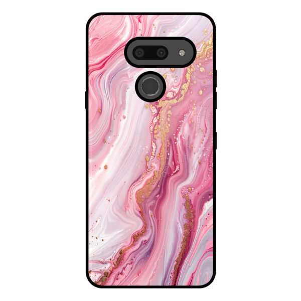 LG G8 ThinQ telefoonhoesje met roze marmer opdruk