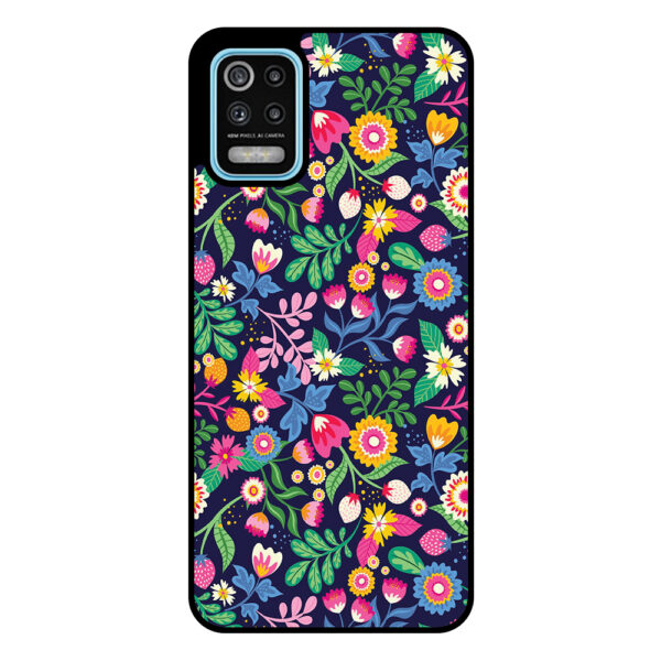 LG K52-K62 telefoonhoesje met bloemen opdruk