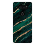 LG V30 telefoonhoesje met groen goud marmer opdruk