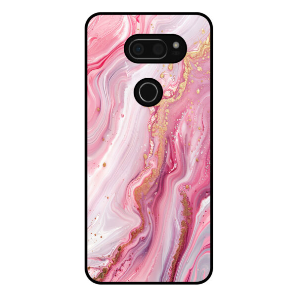 LG V30 telefoonhoesje met roze marmer opdruk