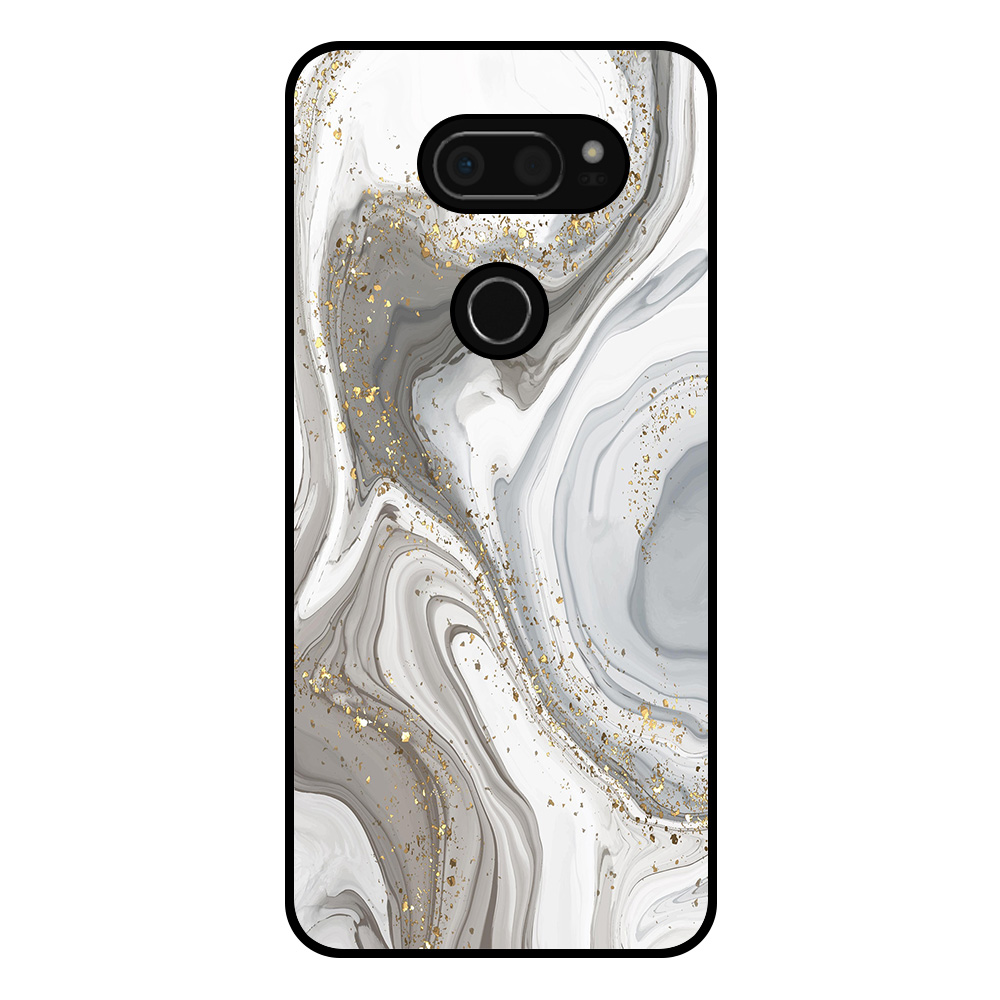 LG V30 telefoonhoesje met zilver marmer opdruk