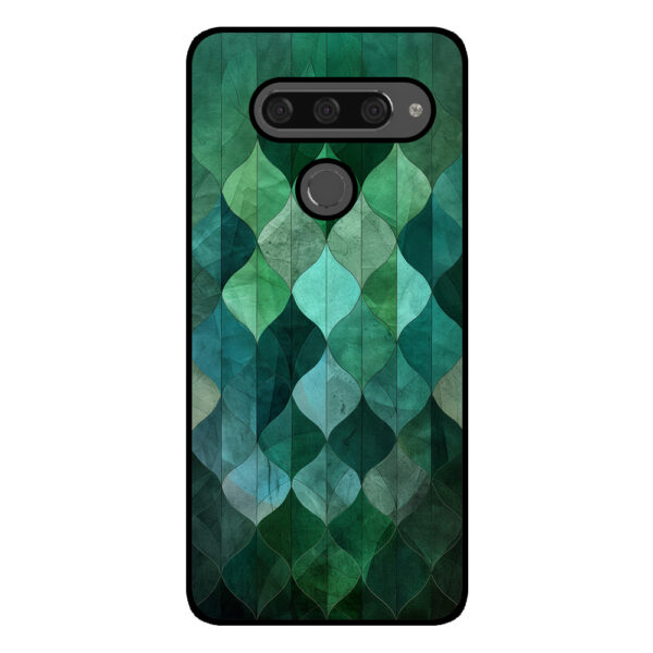 LG V40 telefoonhoesje met groene bladeren opdruk