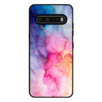 LG V60 telefoonhoesje met regenboog marmer opdruk