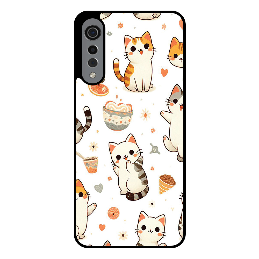 LG Velvet telefoonhoesje met katten opdruk