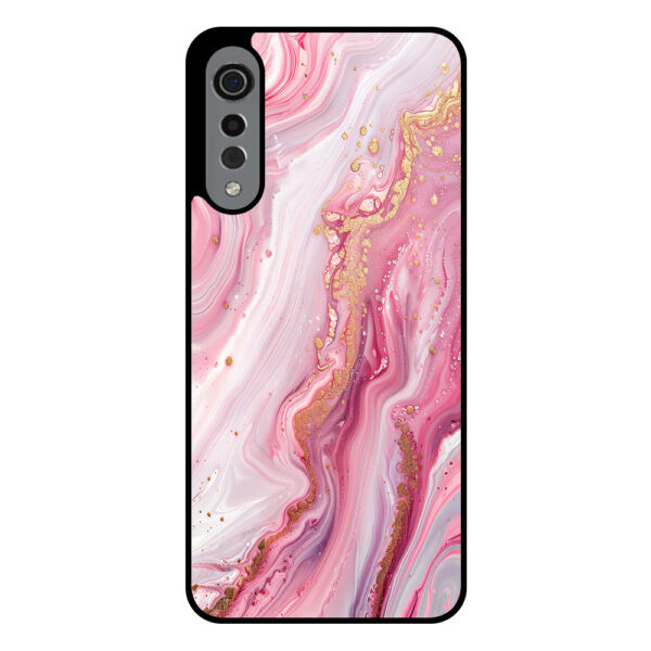 LG Velvet telefoonhoesje met roze marmer opdruk