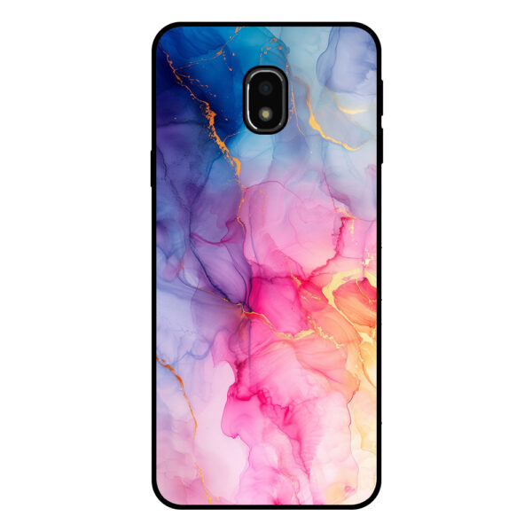 Samsung Galaxy J3 2017 telefoonhoesje met regenboog marmer opdruk