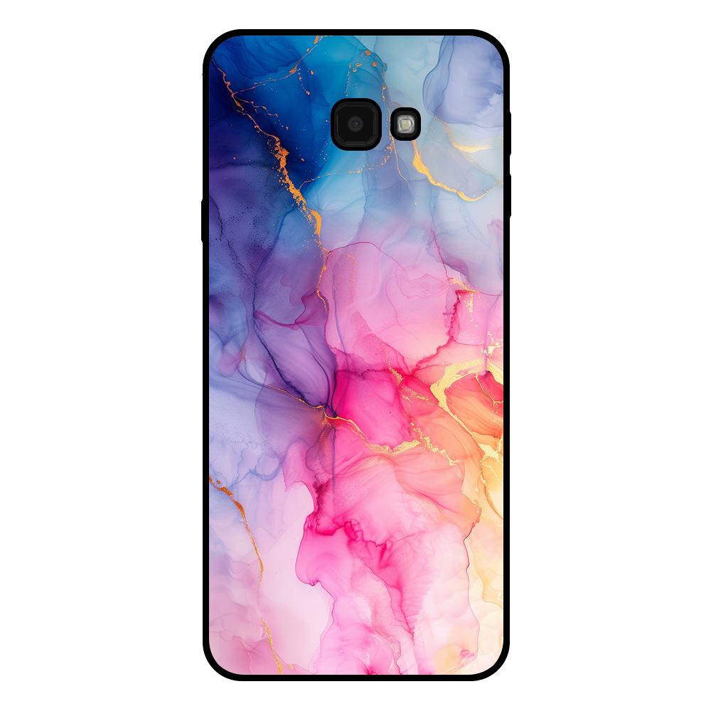 Samsung Galaxy J4 Plus telefoonhoesje met regenboog marmer opdruk