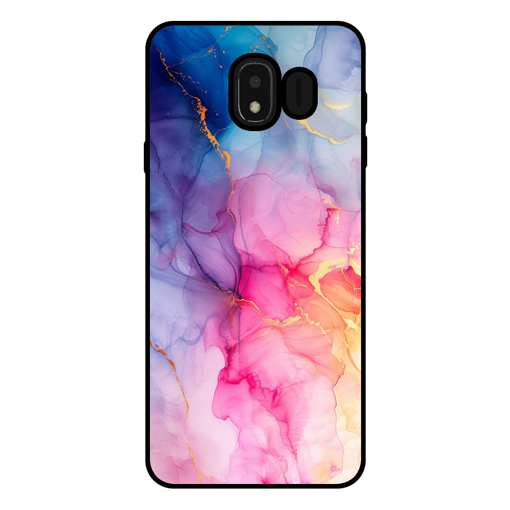 Samsung Galaxy J4 telefoonhoesje met regenboog marmer opdruk