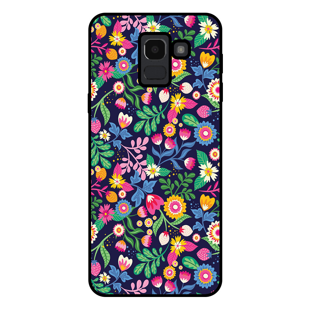 Samsung Galaxy J6 2018 telefoonhoesje met bloemen opdruk