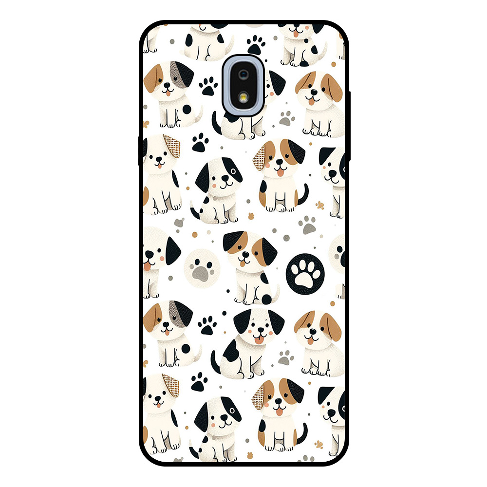 Samsung Galaxy J7 2018 telefoonhoesje met honden opdruk