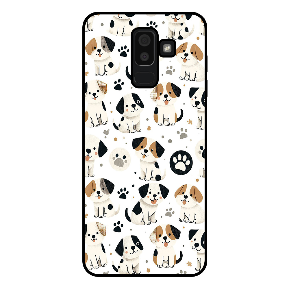 Samsung Galaxy J8 2018 telefoonhoesje met honden opdruk