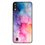 Samsung Galaxy M10 telefoonhoesje met regenboog marmer opdruk