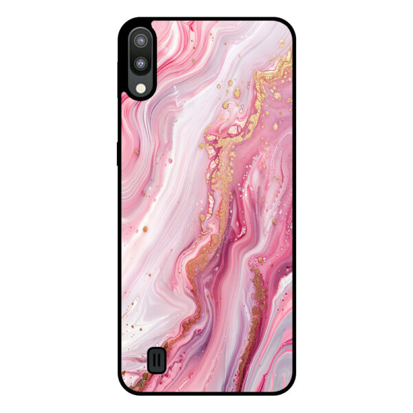 Samsung Galaxy M10 telefoonhoesje met roze marmer opdruk