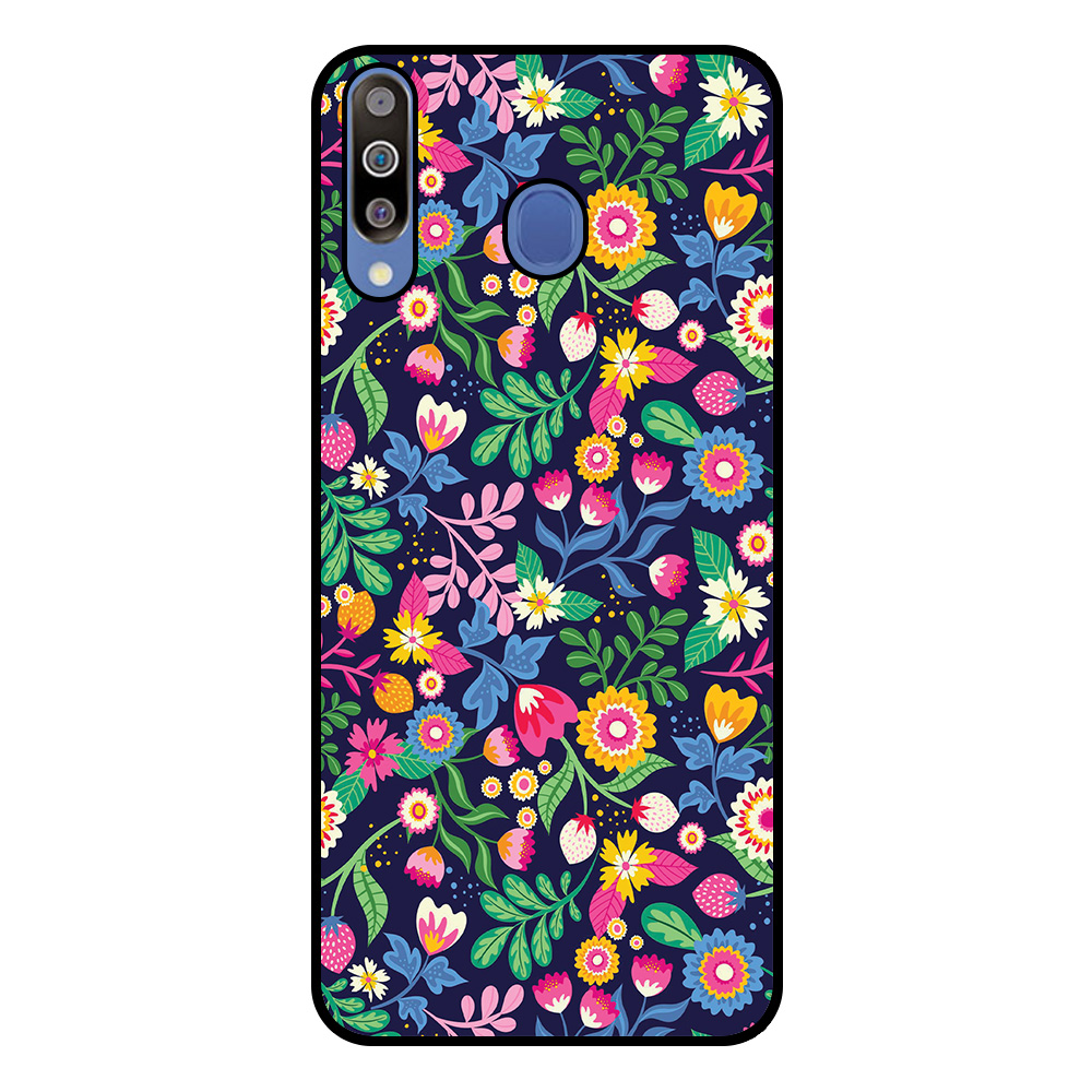 Samsung Galaxy M30 telefoonhoesje met bloemen opdruk