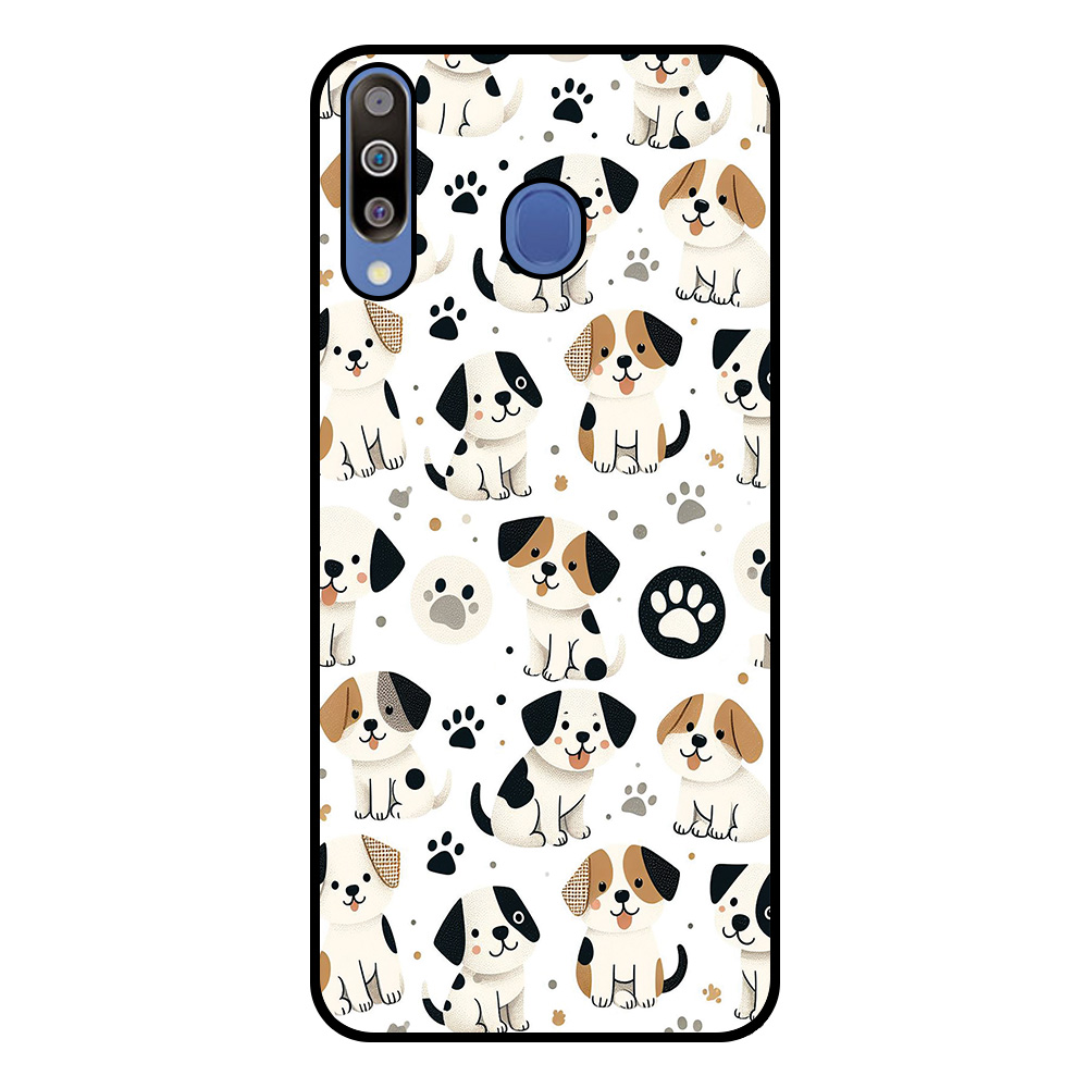 Samsung Galaxy M30 telefoonhoesje met honden opdruk