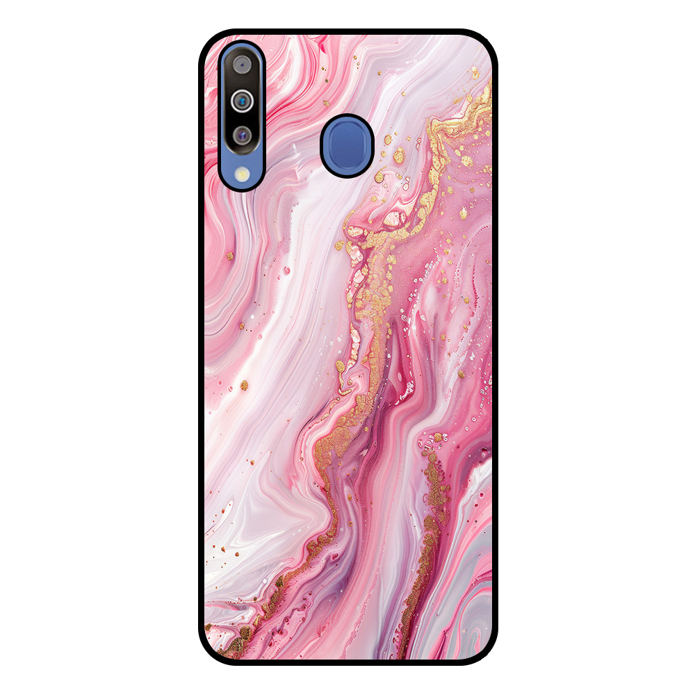 Samsung Galaxy M30 telefoonhoesje met roze marmer opdruk