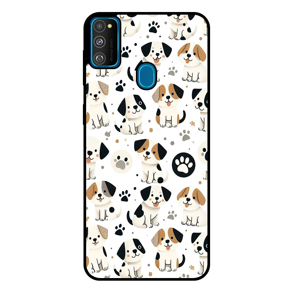 Samsung Galaxy M30s telefoonhoesje met honden opdruk