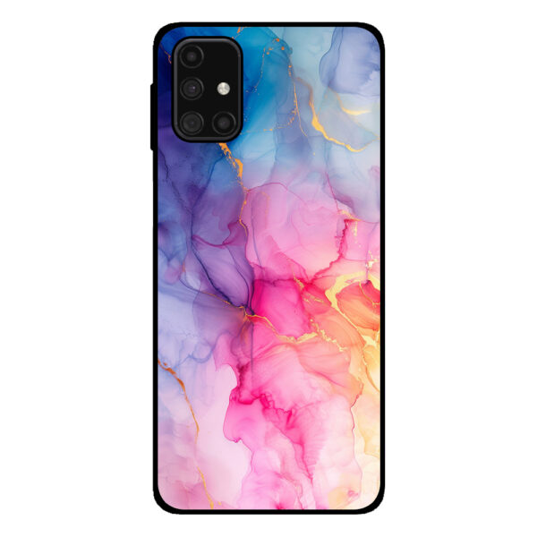 Samsung Galaxy M31s telefoonhoesje met regenboog marmer opdruk