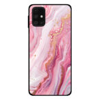 Samsung Galaxy M31s telefoonhoesje met roze marmer opdruk