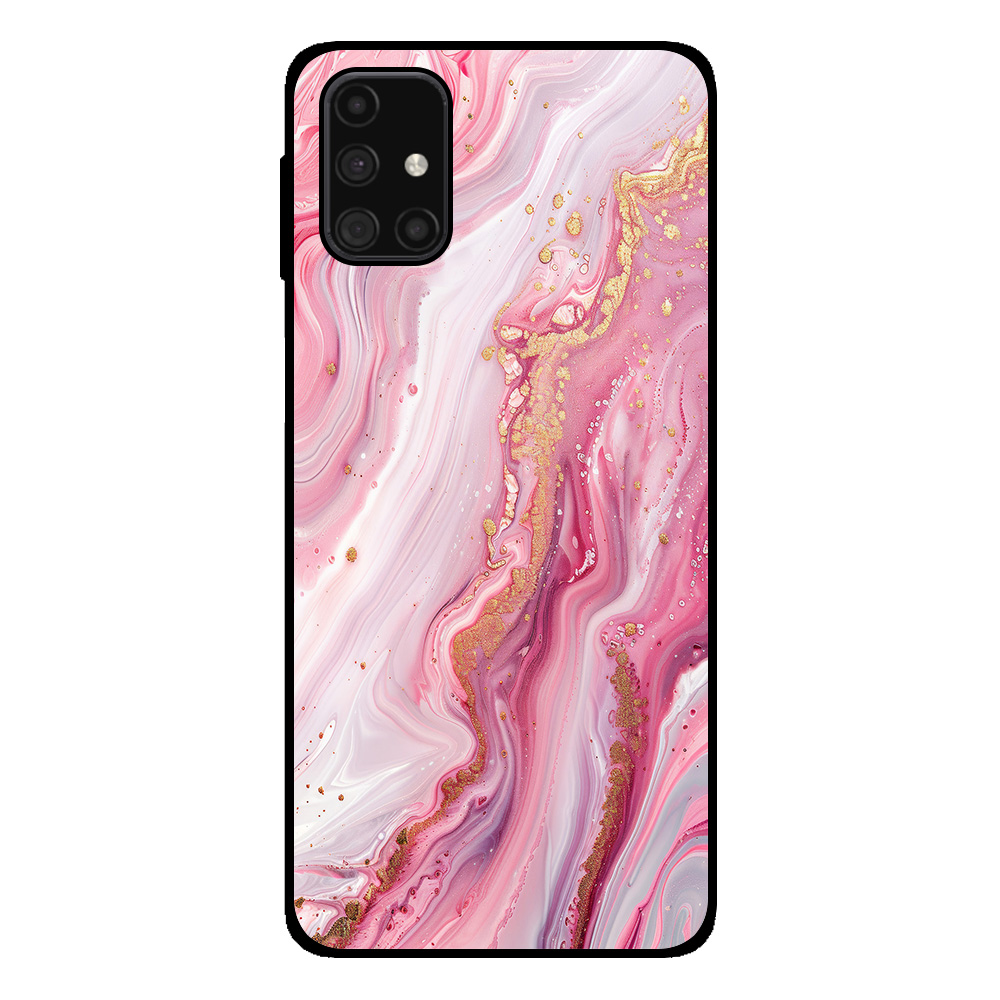 Samsung Galaxy M31s telefoonhoesje met roze marmer opdruk