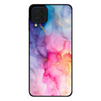 Samsung Galaxy M32 4G telefoonhoesje met regenboog marmer opdruk